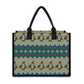Xmas Penguin Pattern Print Canvas Tote Bag