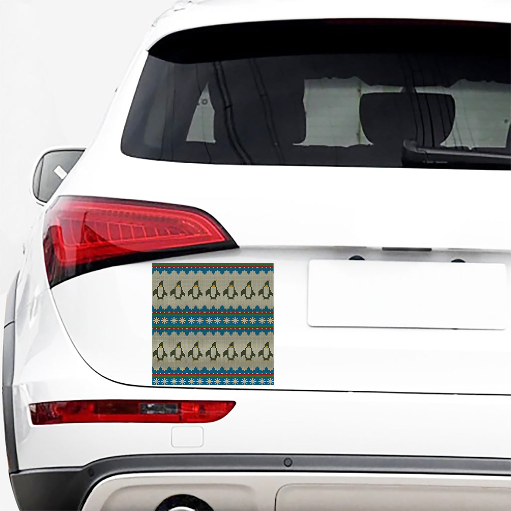 Xmas Penguin Pattern Print Car Sticker