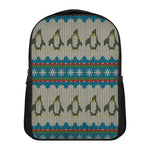 Xmas Penguin Pattern Print Casual Backpack