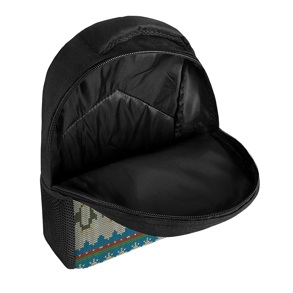 Xmas Penguin Pattern Print Casual Backpack