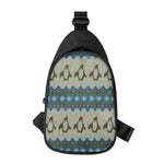 Xmas Penguin Pattern Print Chest Bag