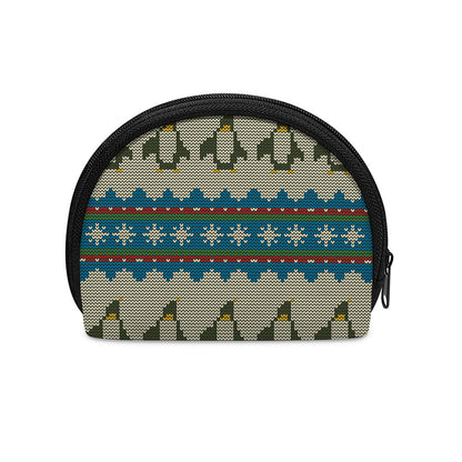 Xmas Penguin Pattern Print Coin Purse