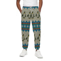 Xmas Penguin Pattern Print Cotton Sweatpants