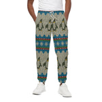 Xmas Penguin Pattern Print Cotton Pants