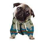 Xmas Penguin Pattern Print Dog Zip Up Hoodie