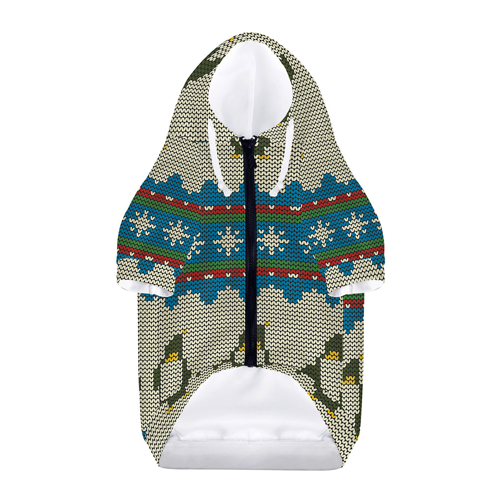 Xmas Penguin Pattern Print Dog Zip Up Hoodie