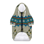Xmas Penguin Pattern Print Dog Zip Up Hoodie