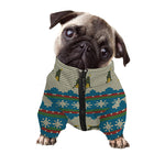 Xmas Penguin Pattern Print Dog Zip Up Jacket