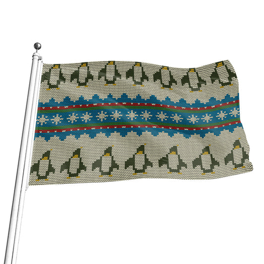 Xmas Penguin Pattern Print Flag