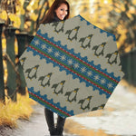 Xmas Penguin Pattern Print Foldable Umbrella
