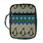 Xmas Penguin Pattern Print Front Pocket Bible Bag