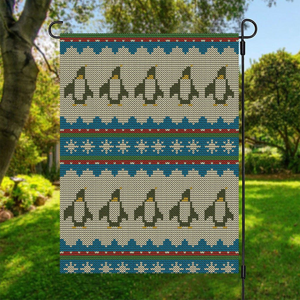 Xmas Penguin Pattern Print Garden Flag
