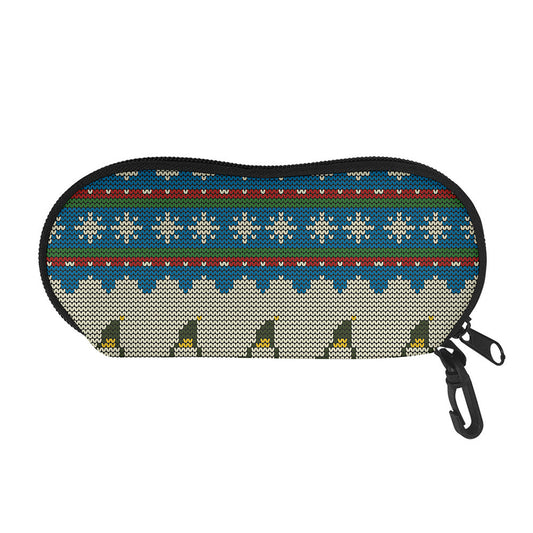 Xmas Penguin Pattern Print Glasses Case