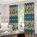 Xmas Penguin Pattern Print Grommet Curtains