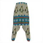Xmas Penguin Pattern Print Hammer Pants