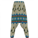 Xmas Penguin Pattern Print Hammer Pants