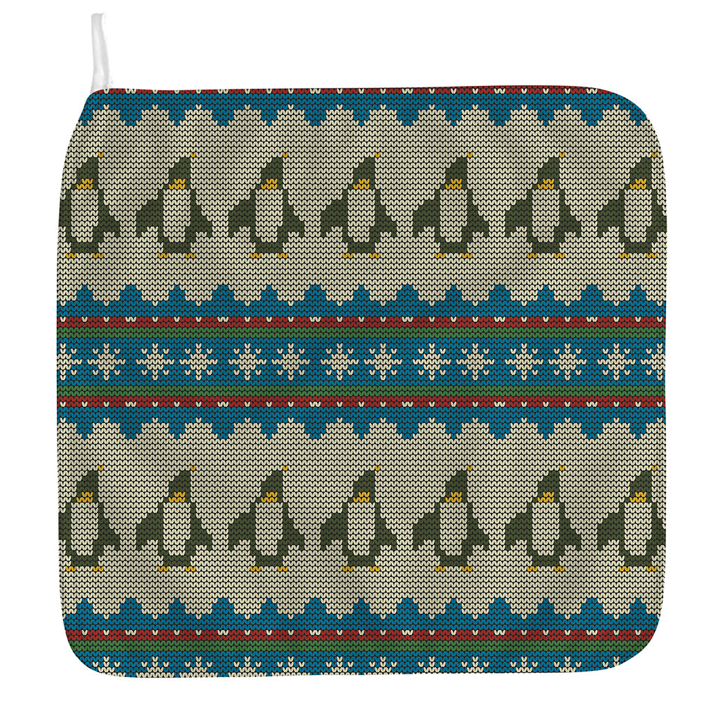 Xmas Penguin Pattern Print Hand Towel