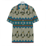 Xmas Penguin Pattern Print Hawaiian Shirt