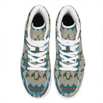 Xmas Penguin Pattern Print High Top Leather Sneakers