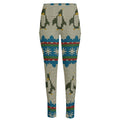 Xmas Penguin Pattern Print High-Waisted Pocket Leggings
