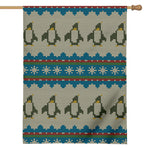 Xmas Penguin Pattern Print House Flag