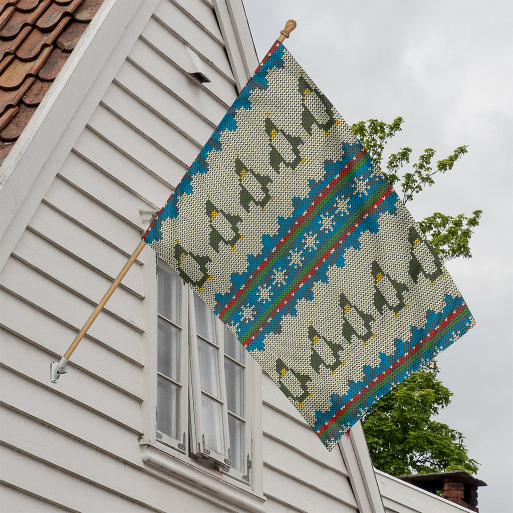 Xmas Penguin Pattern Print House Flag