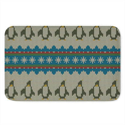 Xmas Penguin Pattern Print Indoor Door Mat