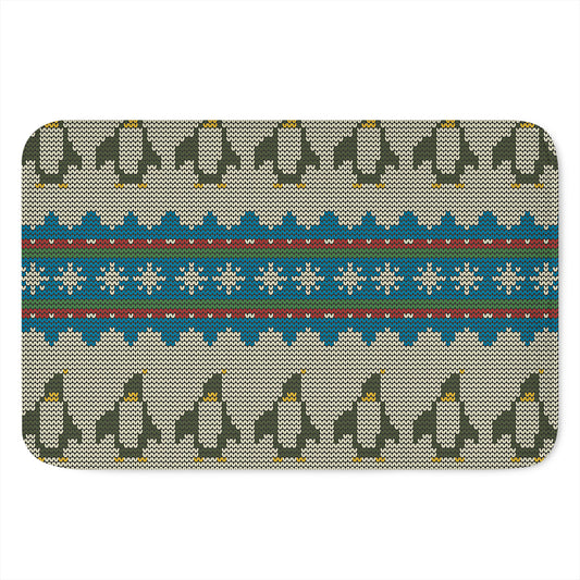 Xmas Penguin Pattern Print Indoor Door Mat