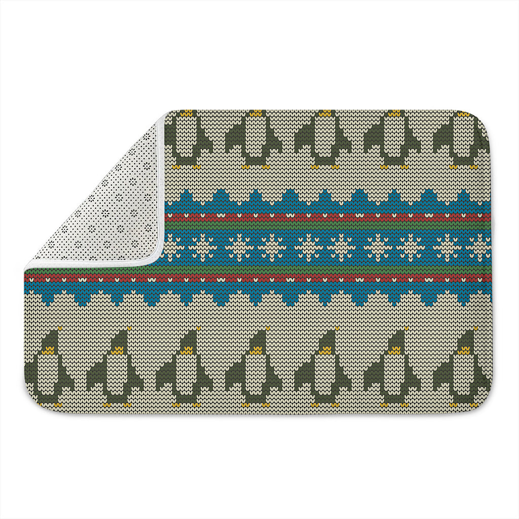 Xmas Penguin Pattern Print Indoor Door Mat
