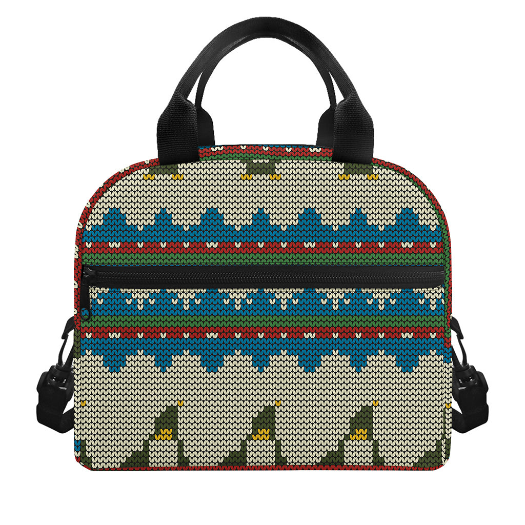 Xmas Penguin Pattern Print Insulated Lunch Bag
