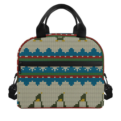 Xmas Penguin Pattern Print Insulated Lunch Bag