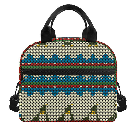 Xmas Penguin Pattern Print Insulated Lunch Bag
