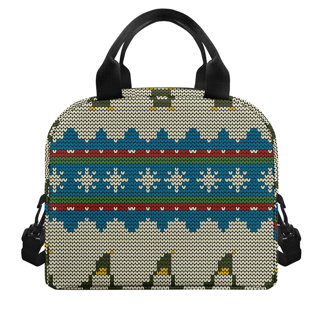 Xmas Penguin Pattern Print Insulated Lunch Bag