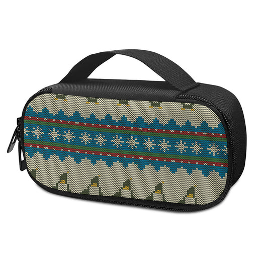 Xmas Penguin Pattern Print Insulin Cooler Travel Case