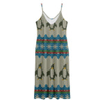 Xmas Penguin Pattern Print Jersey Midi Cami Dress