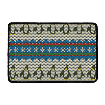 Xmas Penguin Pattern Print Kitchen Mat