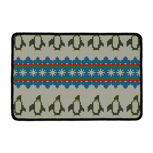 Xmas Penguin Pattern Print Kitchen Mat