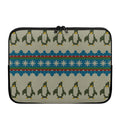 Xmas Penguin Pattern Print Laptop Sleeve