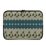Xmas Penguin Pattern Print Laptop Sleeve