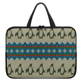Xmas Penguin Pattern Print Laptop Sleeve With Handle