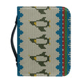 Xmas Penguin Pattern Print Leather Bible Cover