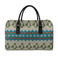 Xmas Penguin Pattern Print Leather Duffel Bag