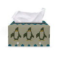 Xmas Penguin Pattern Print Leather Tissue Box Cover