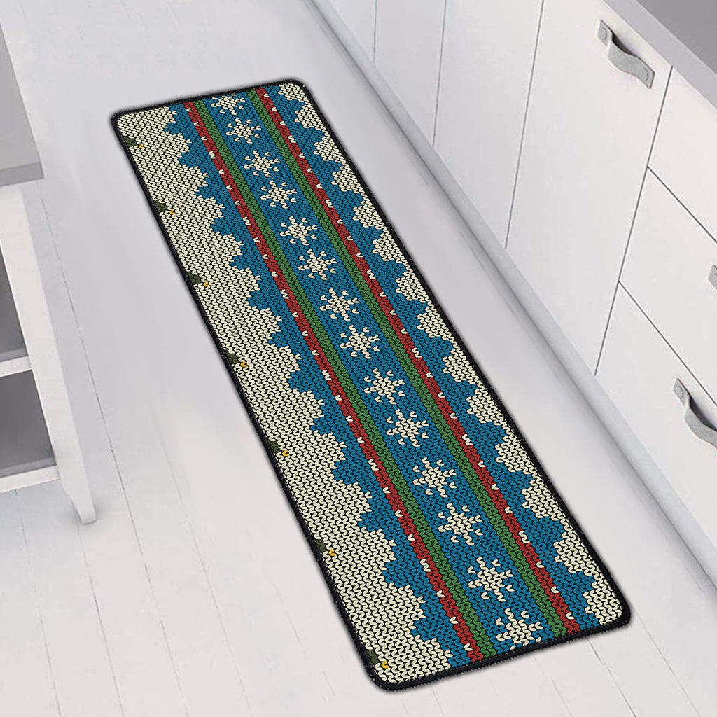 Xmas Penguin Pattern Print Long Kitchen Mat