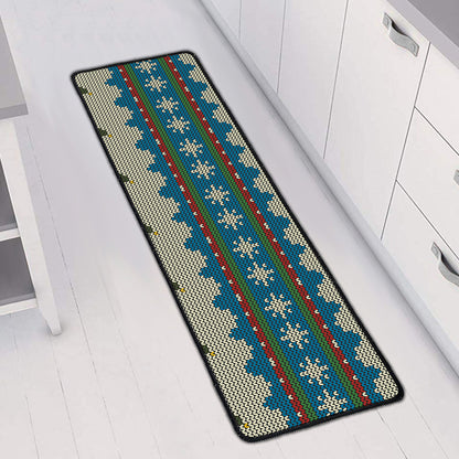 Xmas Penguin Pattern Print Long Kitchen Mat
