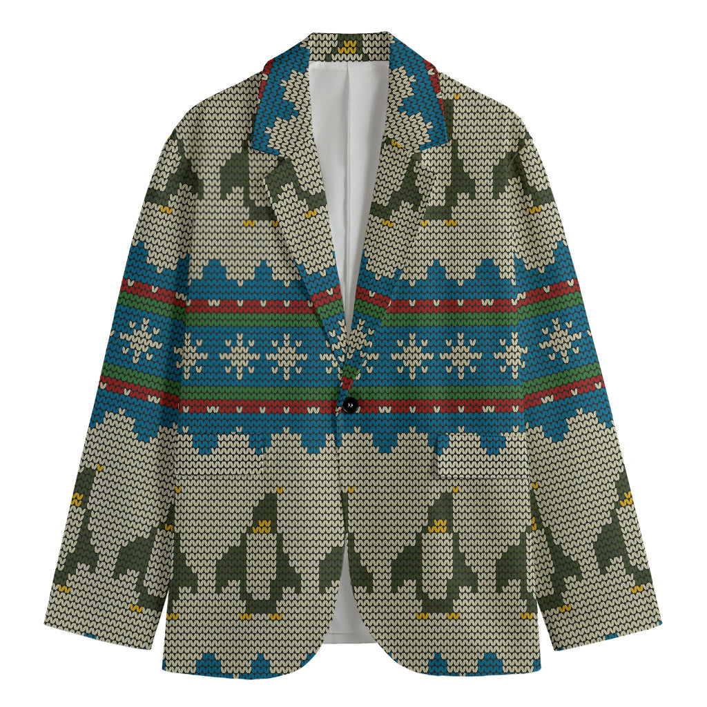 Xmas Penguin Pattern Print Men's Blazer
