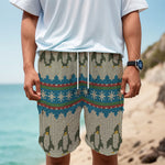 Xmas Penguin Pattern Print Men's Cargo Shorts