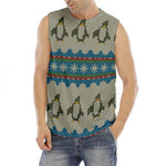 Xmas Penguin Pattern Print Men's Fitness Tank Top