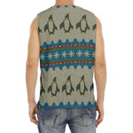 Xmas Penguin Pattern Print Men's Fitness Tank Top