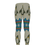 Xmas Penguin Pattern Print Men's leggings